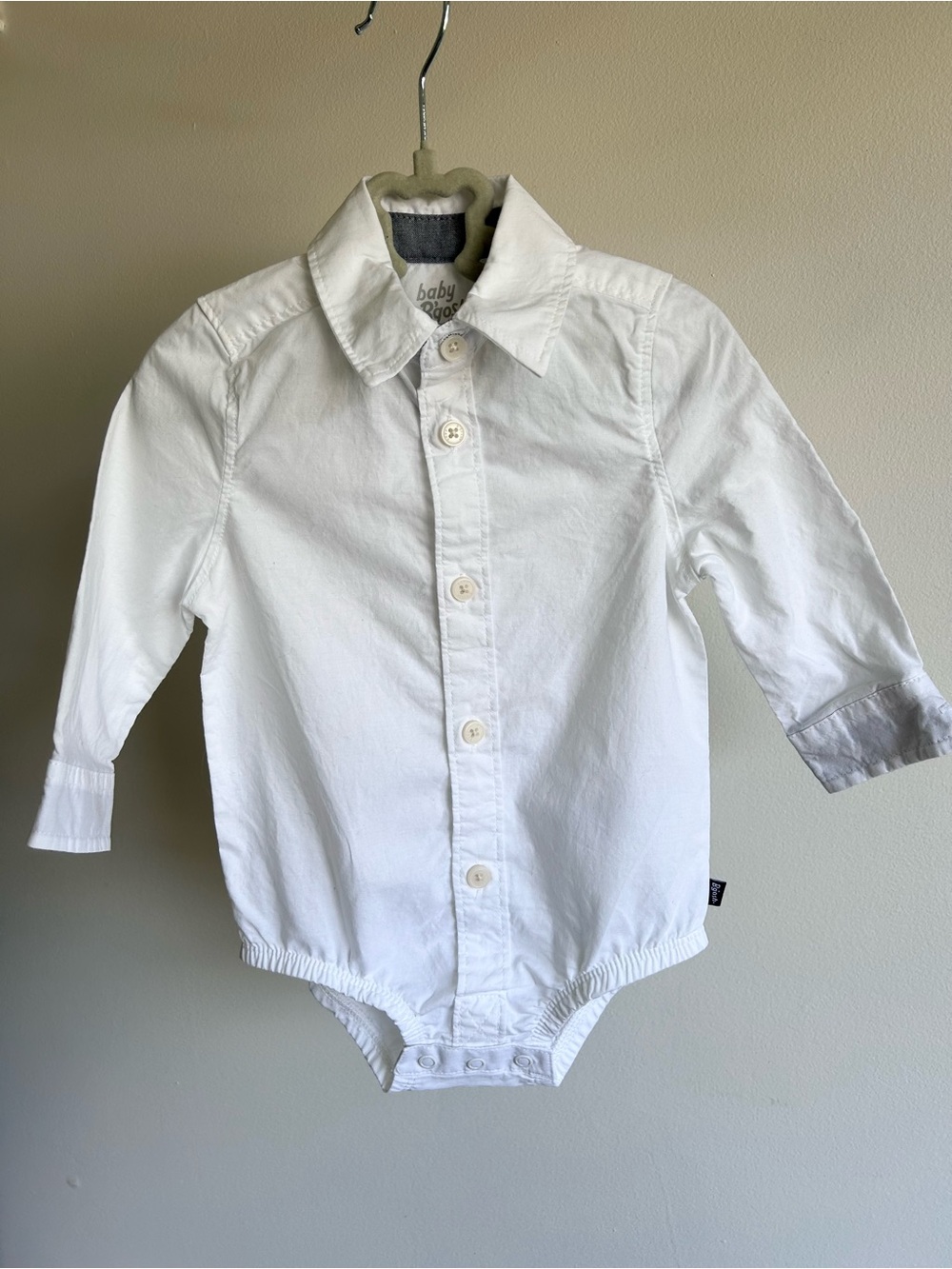Baby White Button-Down Bodysuit Shirt